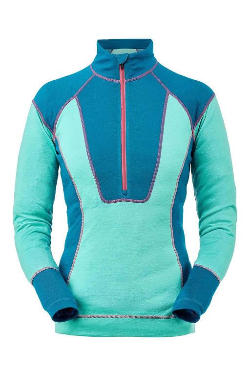 Camiseta Spyder Elevation Half Zip Baselayer Azules Verdes Para Mujer Mexico MX16290